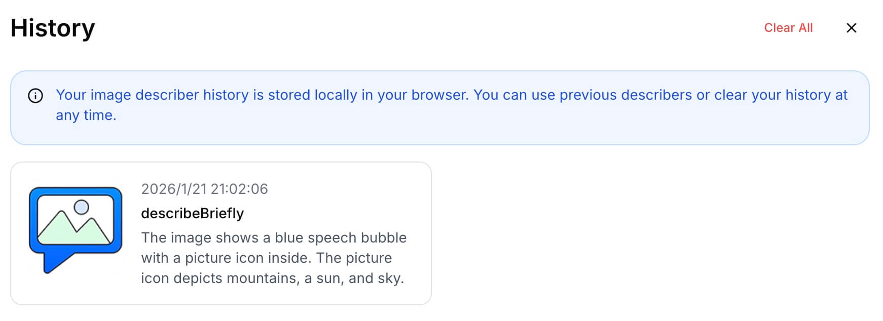 View Describer History